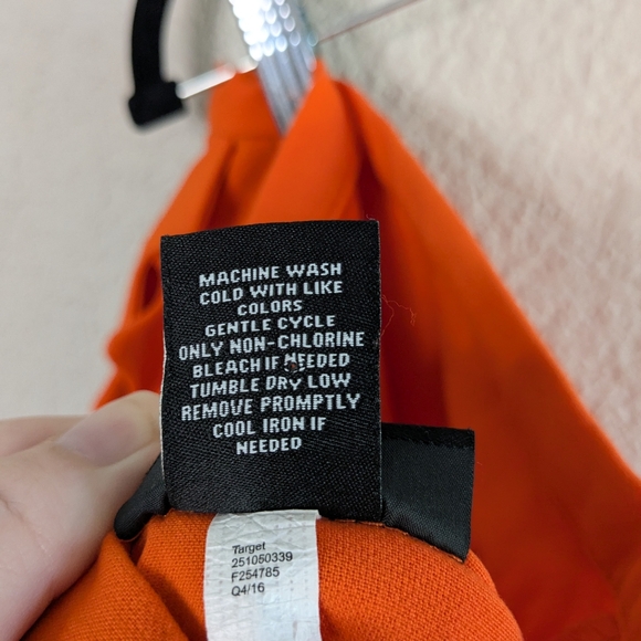 Victoria Beckham x Target Orange Mini Skirt Size M Back Zip - Picture 7 of 8